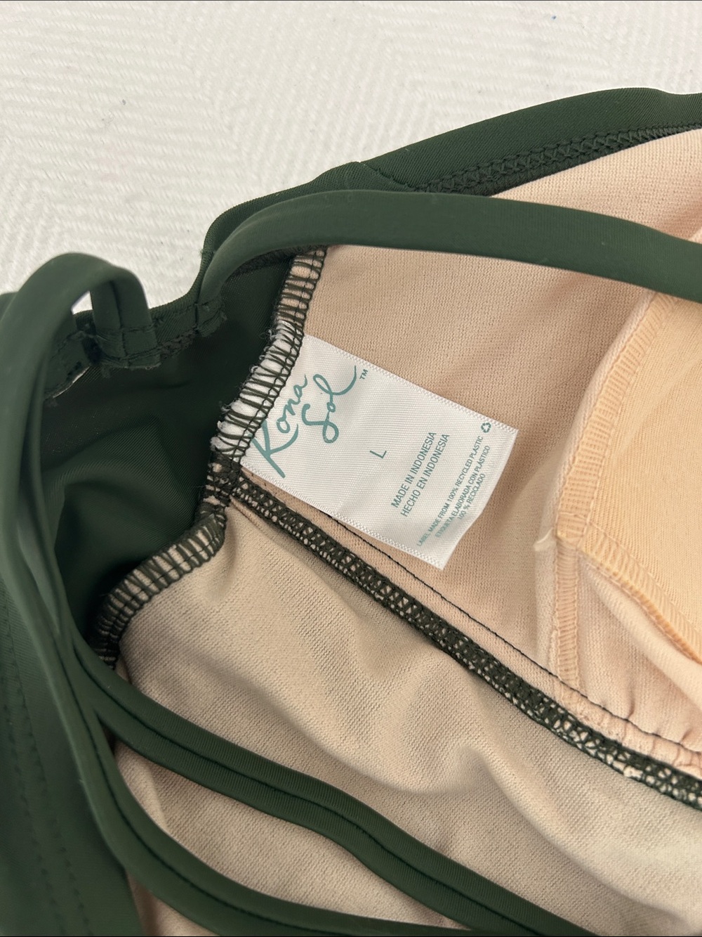 Kona Sol Olive Green Bathing Suit - Picture 6 of 6